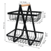 Frutero De 2 Niveles Con Canastos Resistente - Imagen 3