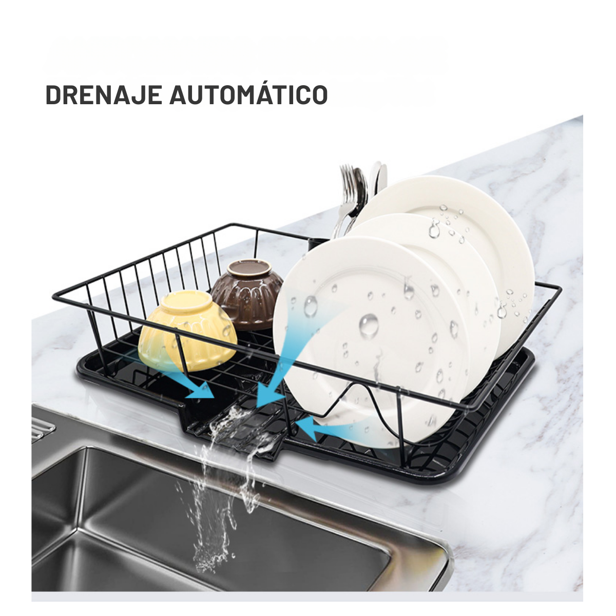 Escurridor De Platos 47.5cm Organizador Mesada Resistente