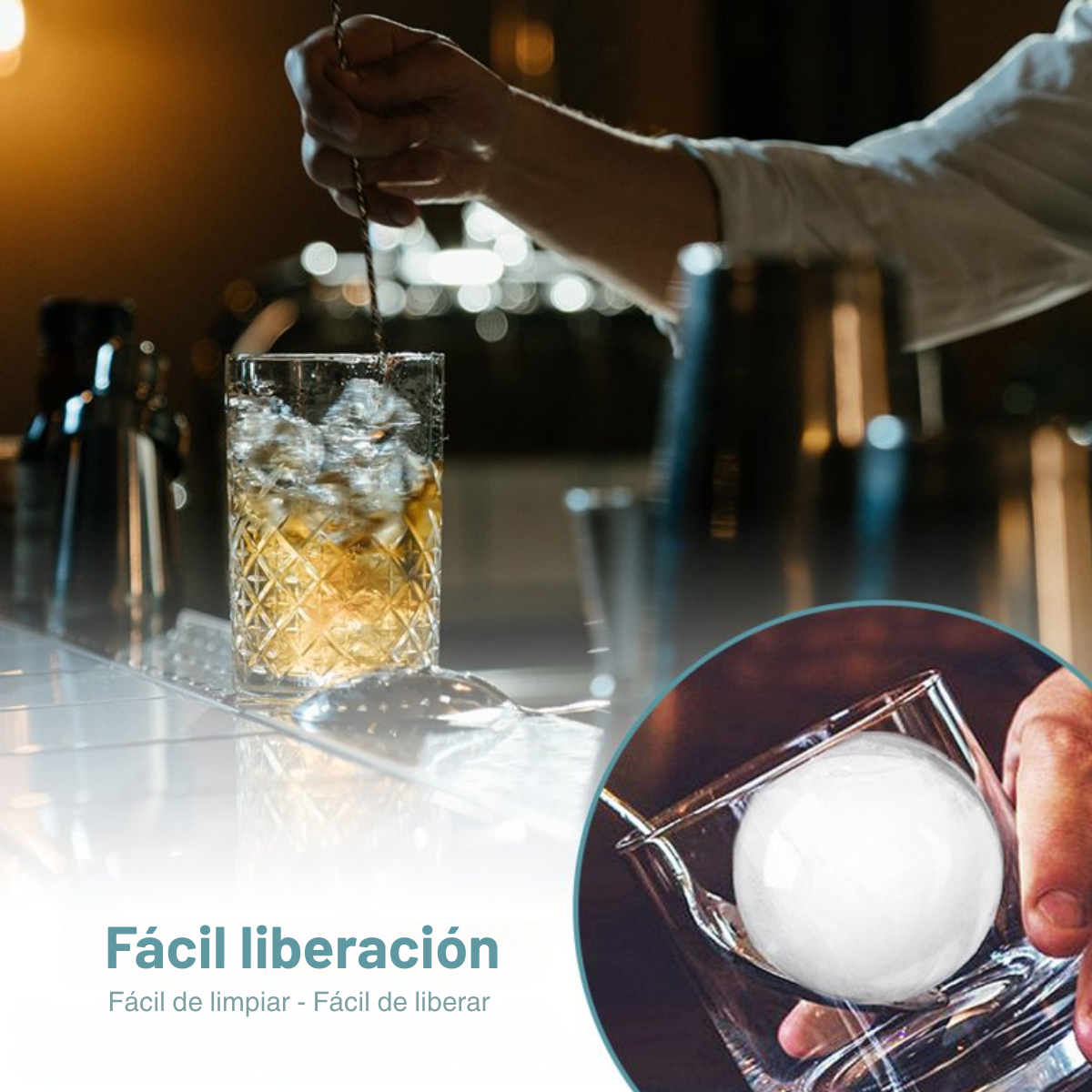 Molde Silicona 6 Esferas De Hielo Con Tapa Whisky Coctelería - Imagen 4