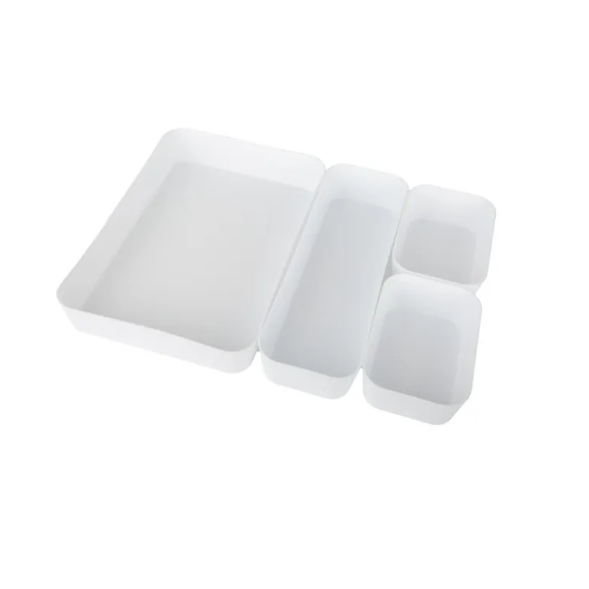 Set 4 Organizadores De Cajón Modulares Blanco Multiuso