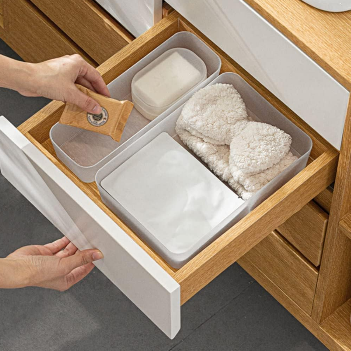 Set 4 Organizadores De Cajón Modulares Blanco Multiuso - Imagen 2