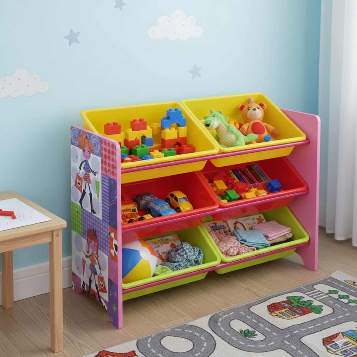 Organizador Infantil 6 Compartimientos Juguetero 82.5x60cm