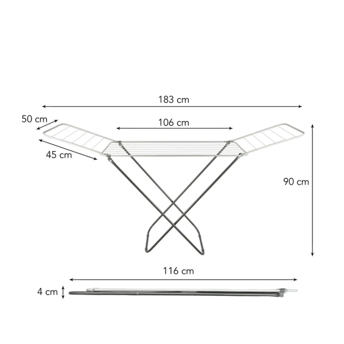 Tendedero De Pie Plegable 160cm Resistente Exterior Interior - Imagen 4