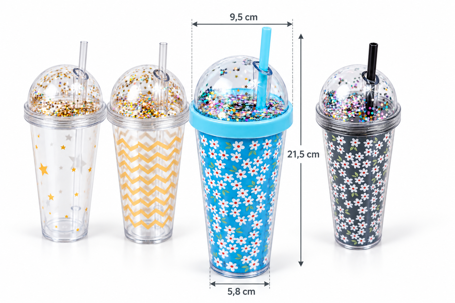 Vaso con tapa + sorbito 380ml